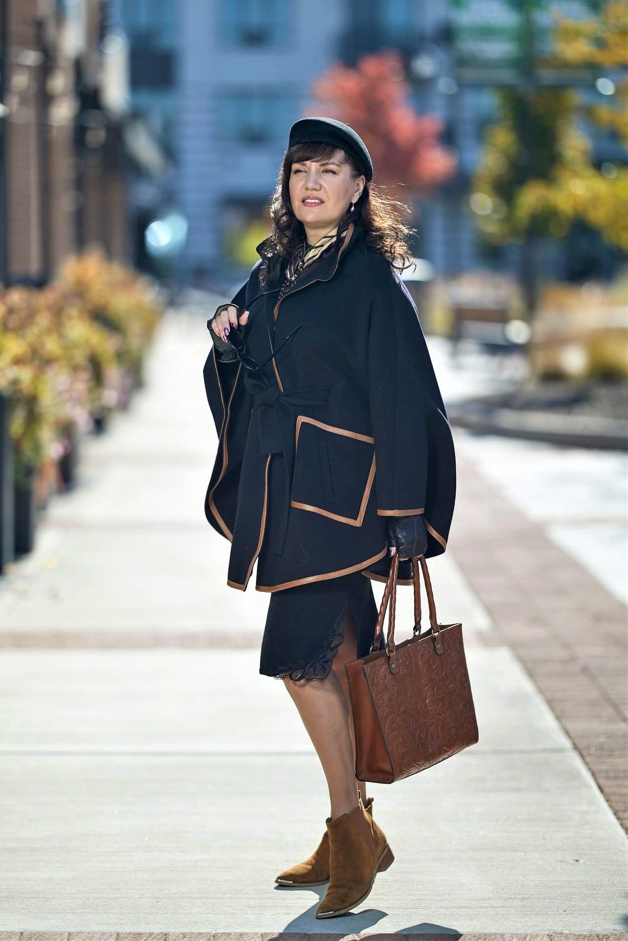 Black Wool Cashmere Cape Coat | Luxury Quality – AlesiaC.com